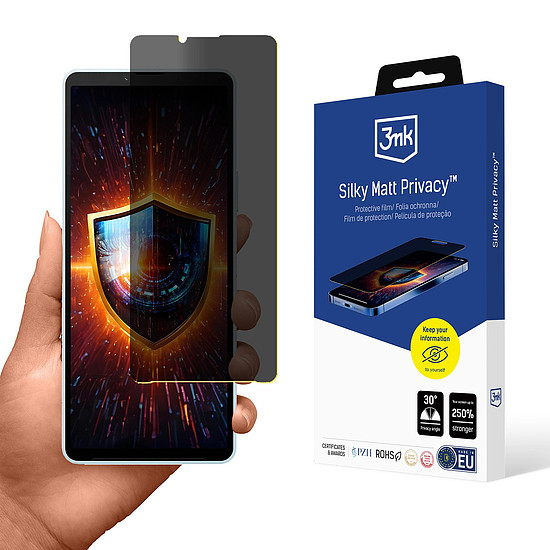 Adatvédelmi képernyővédő 3mk Silky Matt Privacy Sony Xperia 10 VI készülékhez