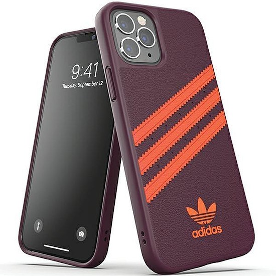 Adidas OR Molded PU tok iPhone 12 / iPhone 12 Pro készülékhez - barna-narancs