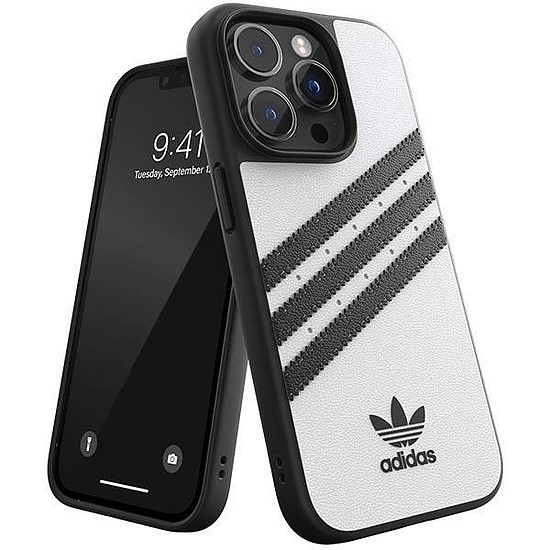 Adidas VAGY öntött tok PU iPhone 14 Pro 6.1" fehér-fekete/fehér-fekete 50190