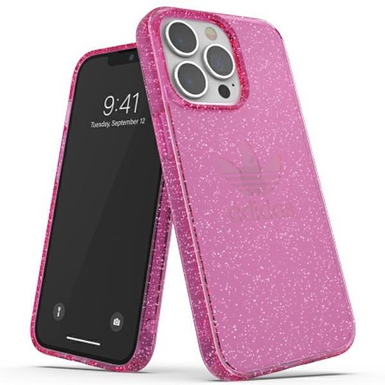 Adidas VAGY Protective iPhone 13 Pro / 13 6.1" átlátszó tok, Glitter pink/rózsaszín 47121