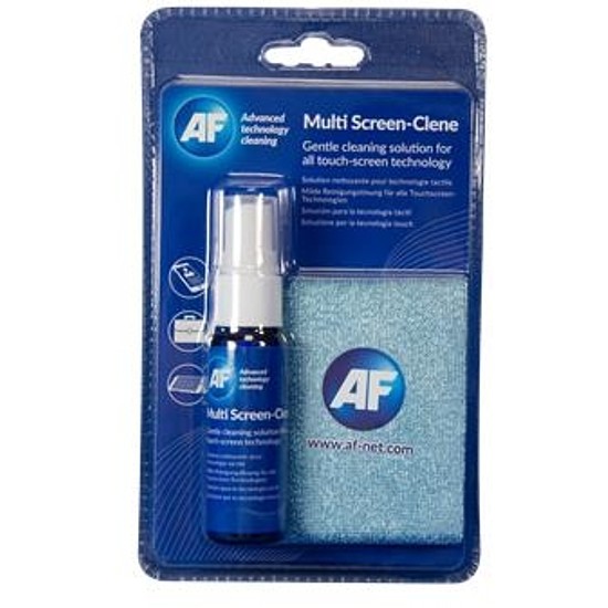 AF Tisztítófolyadék, érintőkijelzőhöz, mikroszálas kendővel, 25 ml, AF "Multi Screen-Clene"