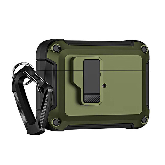 Airpods 4 Pro páncéltok karabinerrel - zöld
