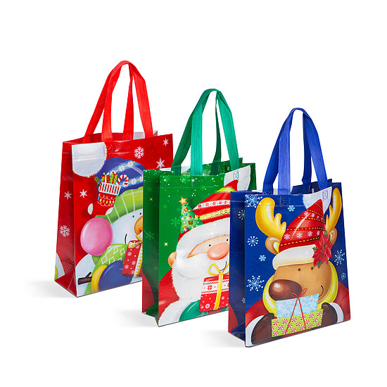 Ajándéktáska - 3 féle - 25 x 31 x 10 cm - 12 db / csomag (58561)