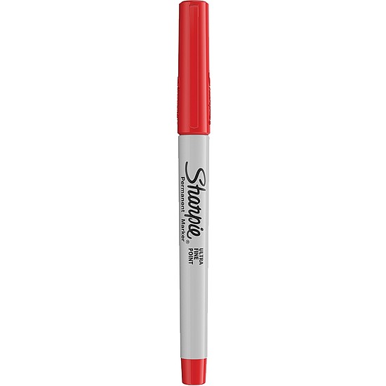 Alkoholos marker, 0,5 mm, gömbölyű, Sharpie Ultra Fine, piros (NSH0811230)