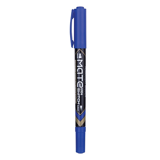 Alkoholos marker, 0,5/1,0 mm, kétvégű, DELI "Mate 2:1", kék (DEU10430)