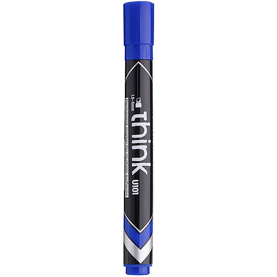Alkoholos marker, 1,5-5,0 mm, vágott, DELI Think, kék (DEU10130)