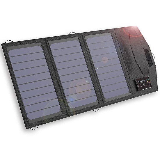 Allpowers hordozható panel / napelemes töltő 15W + 10000mAh Powerbank (AP-SP-014-BLA)