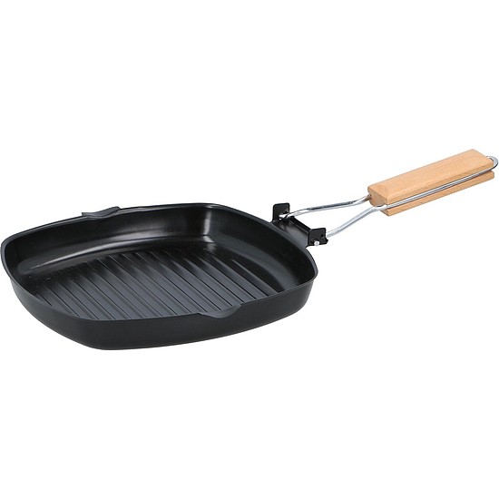 ALPINA grillserpenyő 24cm, behajtható fanyeles 2 réteg non-stick