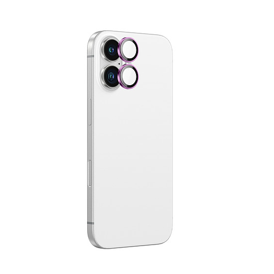 AmazingThing AR alumínium 2 lencsés üveg kamerakerettel iPhone 16 / 16 Plushoz - rózsaszín