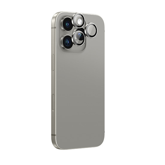 AmazingThing AR alumínium 3 lencsés üveg kamerakerettel iPhone 16 Pro / 16 Pro Max készülékhez - szürke