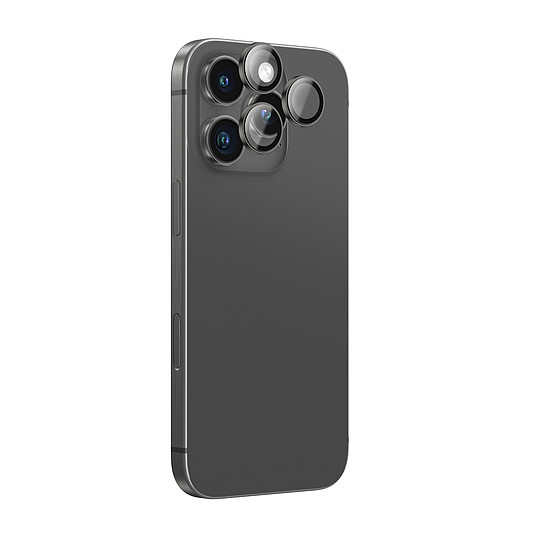 AmazingThing AR alumínium 3 lencsés üveg kamerakerettel iPhone 16 Pro / 16 Pro Max készülékhez - fekete