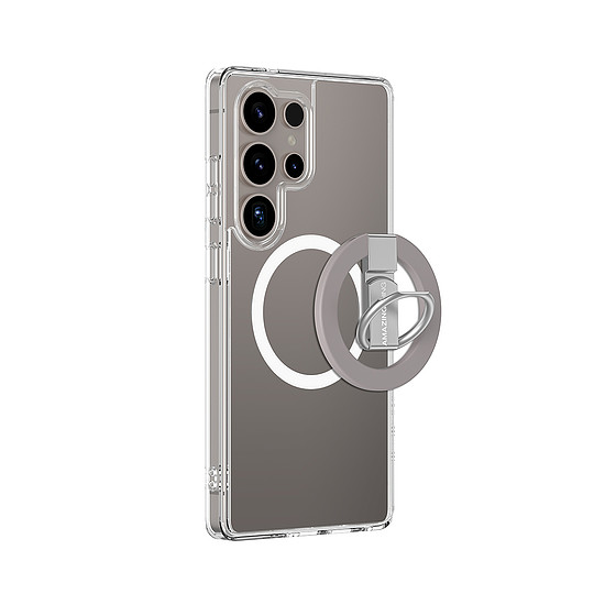 AmazingThing Minimalista mágneses tok mágneses gyűrűvel és mágneses gyűrűvel Samsung Galaxy S25 Ultra készülékhez - átlátszó