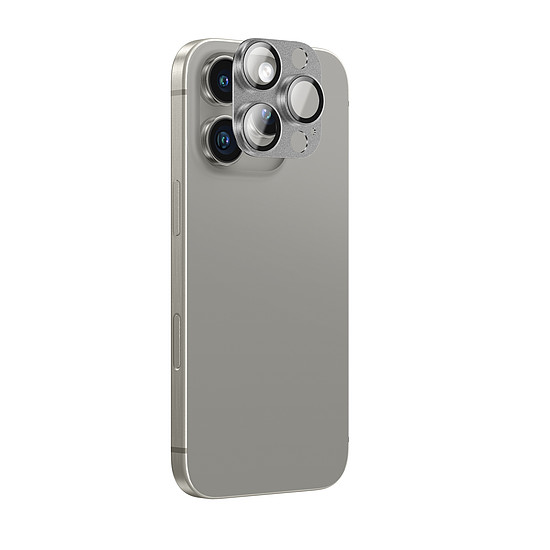 AmazingThing repüléstechnikai minőségű ötvözetből készült edzett üveglencse iPhone 16 Pro / 16 Pro Max kameralencséhez - szürke