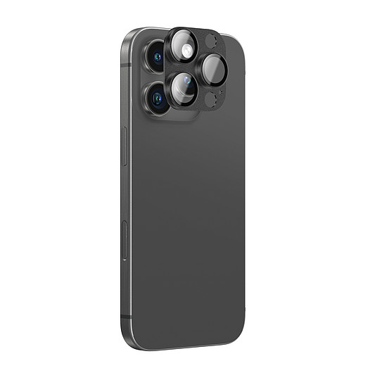 AmazingThing repüléstechnikai minőségű ötvözetből készült edzett üveglencse iPhone 16 Pro / 16 Pro Max kameralencséhez - fekete
