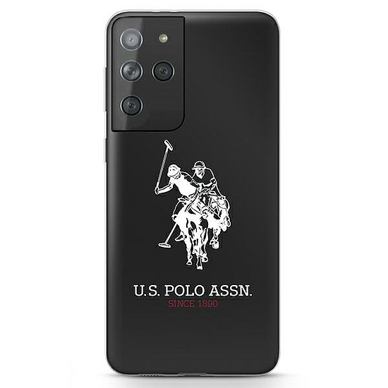 Amerikai póló, fényes, nagy logós tok Samsung Galaxy S21 Ultra készülékhez, fekete