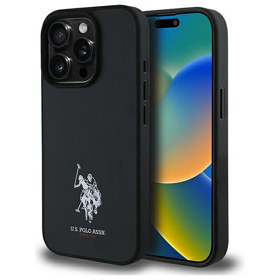 Amerikai póló USHCP15XPGEK iPhone 15 Pro Max 6.7" fekete/fekete bőr hímzésű DH színben
