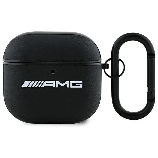 AMG bőr fehér logós tok AirPods 4-hez - fekete / fehér