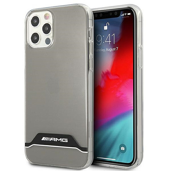 AMG Electroplate fekete-fehér tok iPhone 12 / 12 Pro készülékhez - átlátszó