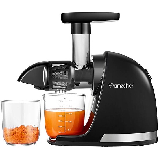 AMZCHEF 1501-BK-SM lassan működő gyümölcscentrifuga fekete (ZM1501-BK-SM)