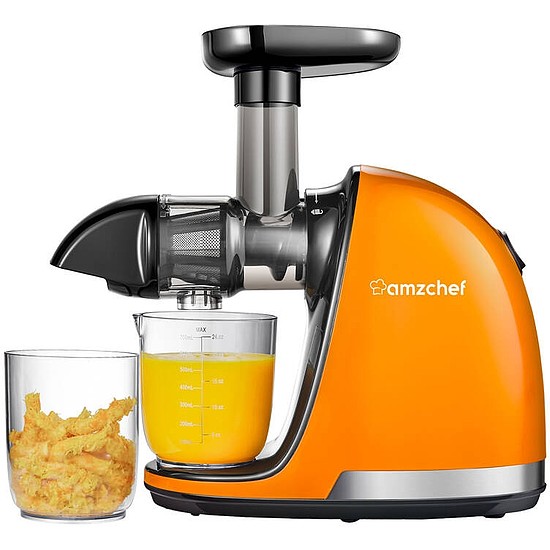 AMZCHEF 1501-OG-SM narancssárga lassú gyümölcscentrifuga. (ZM1501-OG-SM)