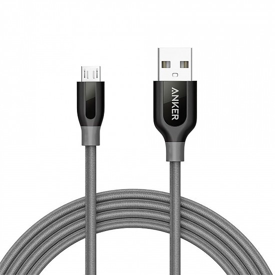 Anker PowerLine+ USB-A - microUSB kábel, 18W, 2A, 1,8m, szürke A8143HA1