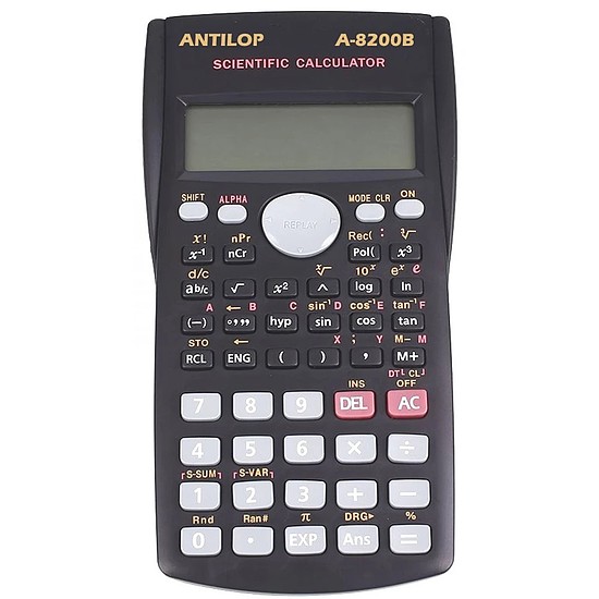 Antilop 8200B számológép tudományos 10+ 2 számjegy 240 funkció fekete
