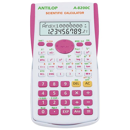 Antilop A-8200C színes számológép tudományos 10 + 2 számjegy 240 funkció