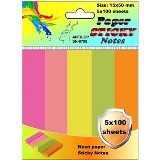 Antilop SN-9708 papír öntapadós jelölő címke 15x50 mm 5x100lap