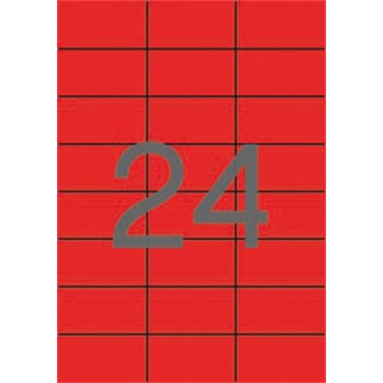 Apli 11836 70x37mm 3 pályás univerzális etikett piros 24 címke/ív 100ív/doboz