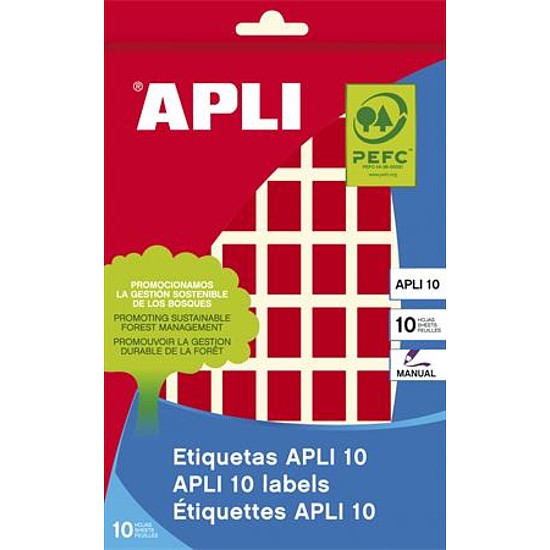 Apli LCA2752 12x18mm kézzel írható etikett címke kerekített sarkú piros 448 címke/csomag