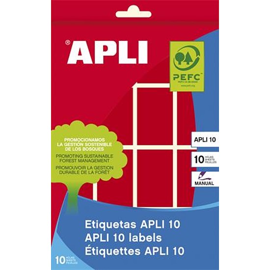 Apli LCA2756 25x40mm kézzel írható etikett címke kerekített sarkú piros 128 címke/csomag