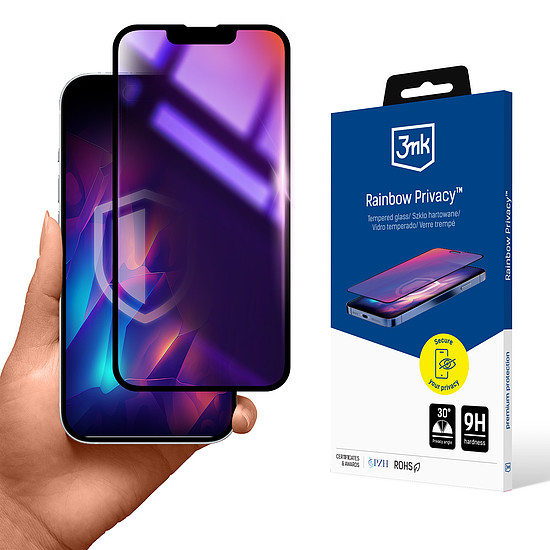 Apple iPhone 13/13 Pro/14 átlátszó szivárvány színű edzett üvegfólia