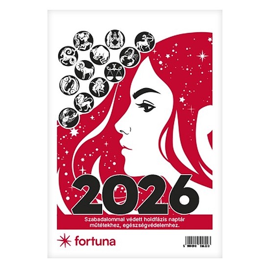 Asztali naptár 2026 FORTUNA BA21 álló fehér lapos holdfázissal