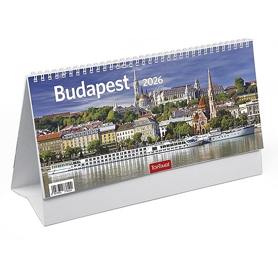 Asztali naptár 2026 képes TOPTIMER T066 álló fehér lapos Budapest