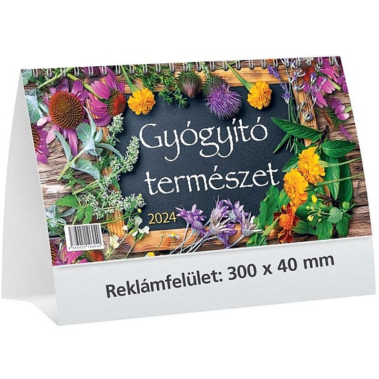 Asztali naptár képes Gyógyító természet 240x128 mm, fekvő háttal T058 2024