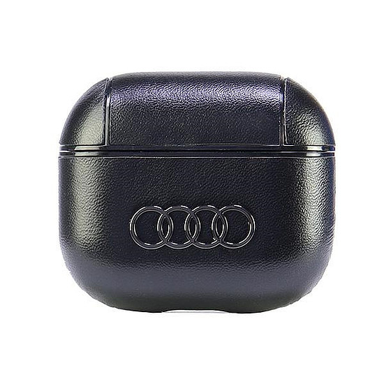 Audi bőr nagy logós tok AirPods 3-hoz - fekete