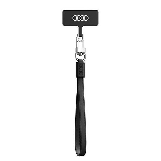 Audi bőr univerzális nyakpánt keresztpántra, 28 cm x 10 mm - fekete