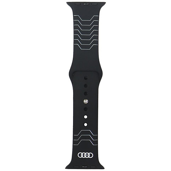 Audi geometrikus mintás szilikon óraszíj Apple Watch 44 / 45 / 46 / 49 mm-hez - fekete