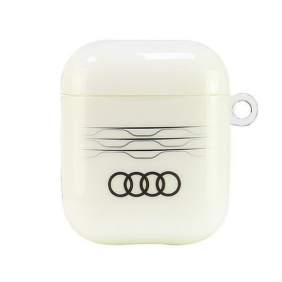 Audi IML geometrikus mintás tok AirPods 1 / 2 fülhallgatóhoz - fehér