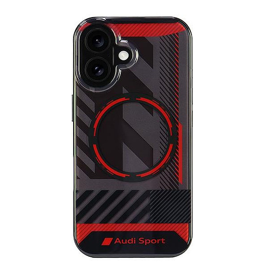 Audi IML Sport MagSafe iPhone 16 6.1" fekete/fekete keménytok AUS-IMLMIP16-RSQ/D2-BK