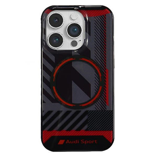 Audi IML Sport MagSafe tok iPhone 14 Pro Max 6.7" fekete/fekete keménytok AU-IMLMIP14PM-RSQ/D2-BK