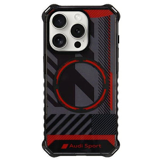 Audi IML Sport MagSafe tok iPhone 15 Pro 6.1" fekete/fekete keménytok AU-IMLMIP15P-RSQ/D2-BK