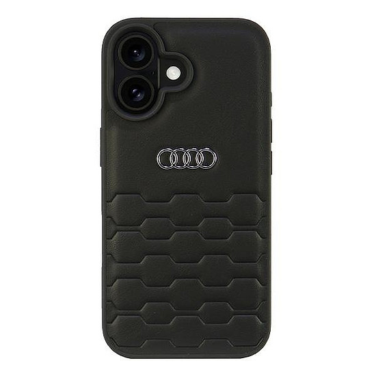 Audi műbőr iPhone 16 6.1" fekete/fekete keménytok AU-TPUPCIP16-GT/D2-BK