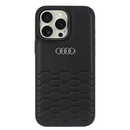 Audi műbőr iPhone 16 Pro Max 6.9" fekete/fekete keménytok AU-TPUPCIP16PM-GT/D2-BK