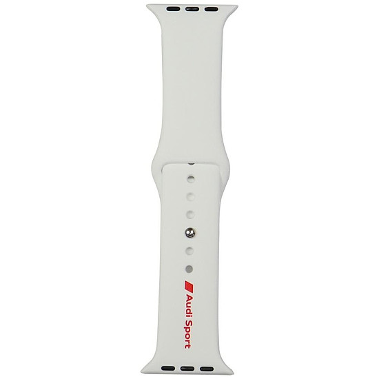 Audi Sport piros logós szilikon óraszíj Apple Watch 44 / 45 / 46 / 49 mm-hez - fehér