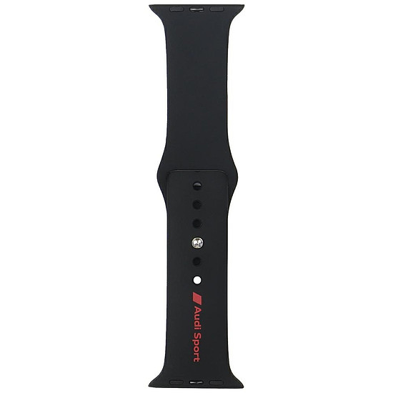 Audi Sport piros logós szilikon óraszíj Apple Watch 44 / 45 / 46 / 49 mm-hez - fekete