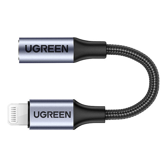 Audioadapter Ugreen US211 Lightning - Mini Jack 3,5 mm-es audioadapter, fekete (30756)