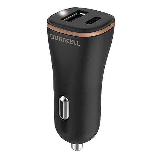 Autós töltő USB, USB-C 27W Duracell, fekete (DR6026A)