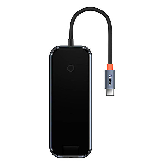 Baseus AcmeJoy 5 az 1-ben Hub, USB-C - 2xUSB 3.0, USB 2.0, USB-C PD, RJ45, sötétszürke (WKJZ010113)