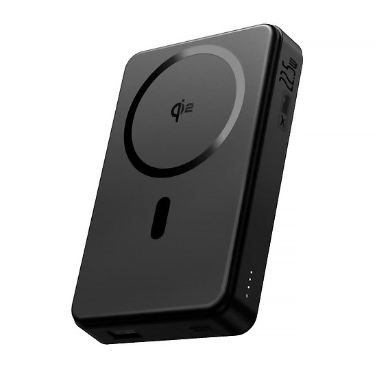 Baseus Airpow II 10000mAh Qi2 külső akkumulátor MagSafe töltővel 22.5W Baseus Simple Series USB-C kábellel - USB-C 20V/3A (30cm) - Fekete